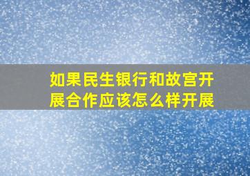 如果民生银行和故宫开展合作,应该怎么样开展