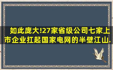 如此庞大!27家省级公司、七家上市企业,扛起国家电网的半壁江山...