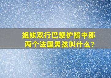 姐妹双行巴黎护照中那两个法国男孩叫什么?