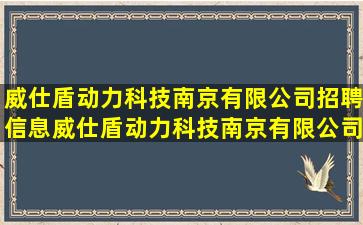 威仕盾动力科技南京有限公司招聘信息,威仕盾动力科技南京有限公司...