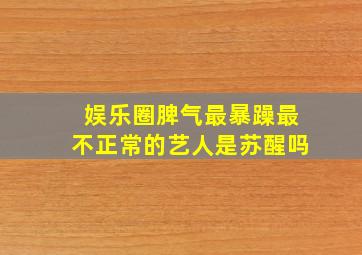 娱乐圈脾气最暴躁最不正常的艺人是苏醒吗