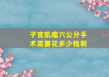 子宫肌瘤六公分手术需要花多少钱啊(