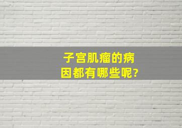 子宫肌瘤的病因都有哪些呢?