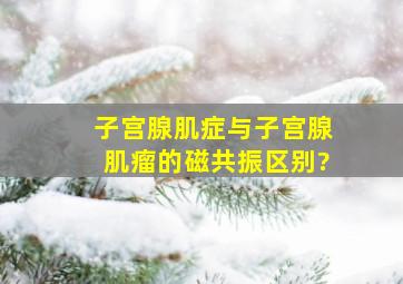 子宫腺肌症与子宫腺肌瘤的磁共振区别?