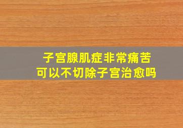 子宫腺肌症非常痛苦可以不切除子宫治愈吗