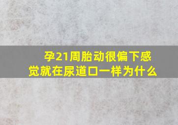 孕21周,胎动很偏下,感觉就在尿道口一样,为什么