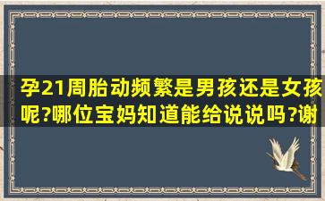 孕21周胎动频繁是男孩还是女孩呢?哪位宝妈知道能给说说吗?谢谢。