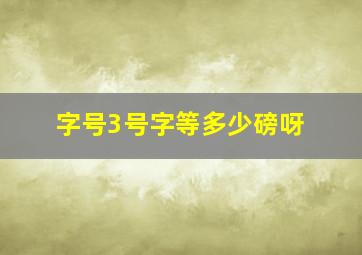 字号3号字等多少磅呀