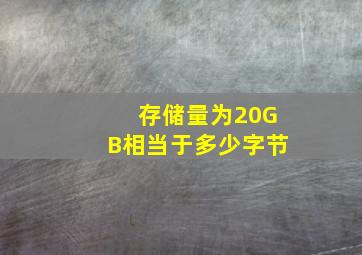 存储量为20GB,相当于多少字节