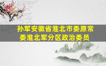 孙军(安徽省淮北市委原常委、淮北军分区政治委员) 