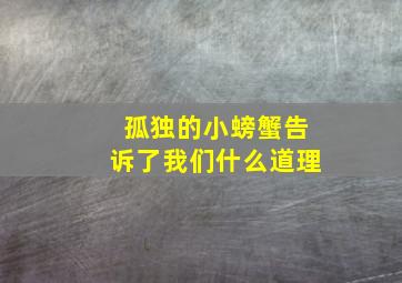 孤独的小螃蟹告诉了我们什么道理