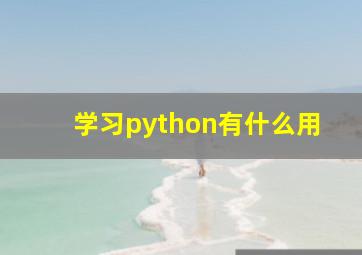 学习python有什么用