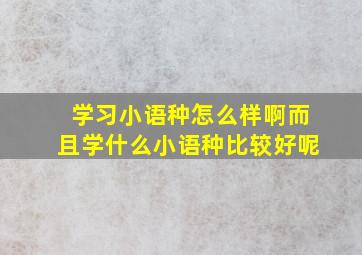 学习小语种怎么样啊(而且学什么小语种比较好呢