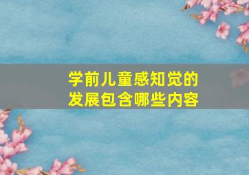 学前儿童感知觉的发展包含哪些内容