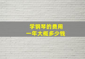 学钢琴的费用一年大概多少钱