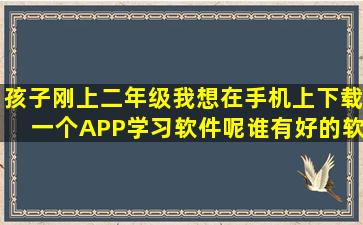 孩子刚上二年级,我想在手机上下载一个APP学习软件呢,谁有好的软件...