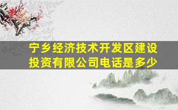 宁乡经济技术开发区建设投资有限公司电话是多少(