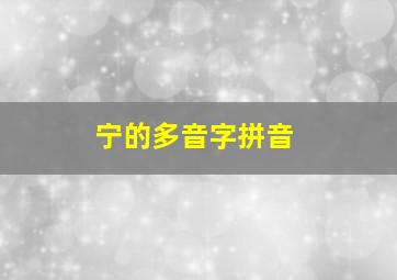 宁的多音字拼音