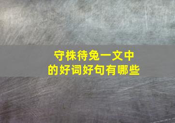 守株待兔一文中的好词好句有哪些