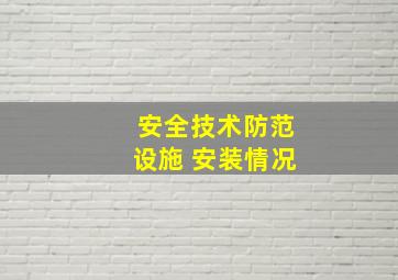 安全技术防范设施 安装情况