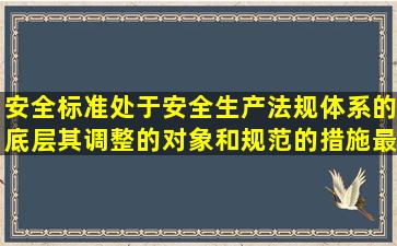 安全标准处于安全生产法规体系的底层,其调整的对象和规范的措施最...