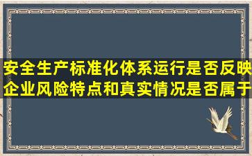 安全生产标准化体系运行是否反映企业风险特点和真实情况是否属于...