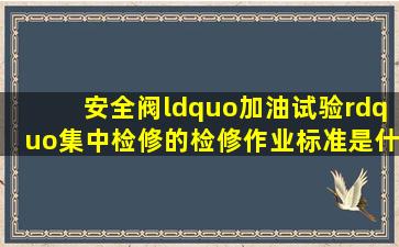 安全阀“加油试验”集中检修的检修作业标准是什么?