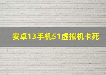 安卓13手机51虚拟机卡死