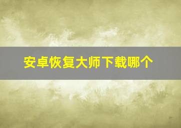 安卓恢复大师,下载哪个