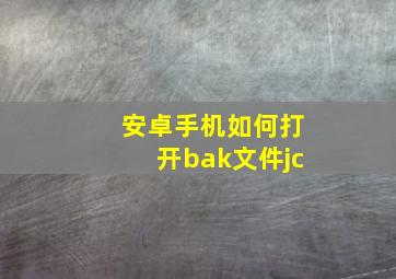 安卓手机如何打开bak文件jc