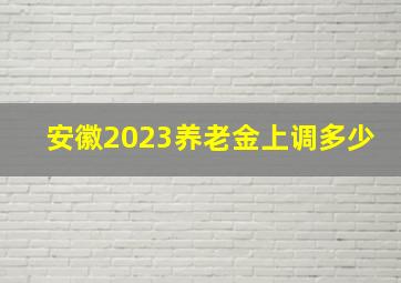 安徽2023养老金上调多少