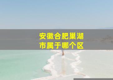 安徽合肥巢湖市属于哪个区