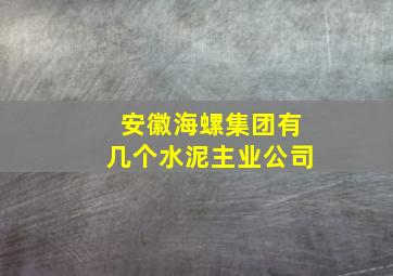 安徽海螺集团有几个水泥主业公司(