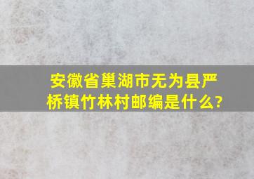 安徽省巢湖市无为县严桥镇竹林村邮编是什么?