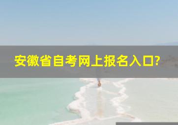 安徽省自考网上报名入口?