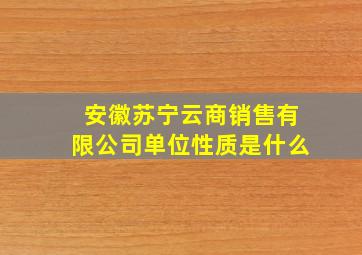 安徽苏宁云商销售有限公司单位性质是什么