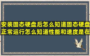 安装固态硬盘后怎么知道固态硬盘正常运行,怎么知道性能和速度(是在...