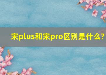 宋plus和宋pro区别是什么?