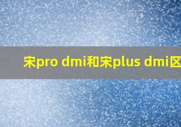 宋pro dmi和宋plus dmi区别