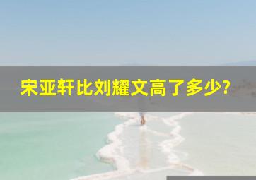 宋亚轩比刘耀文高了多少?