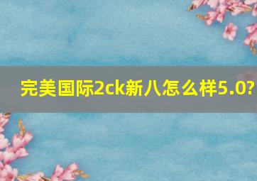 完美国际2ck新八怎么样5.0?