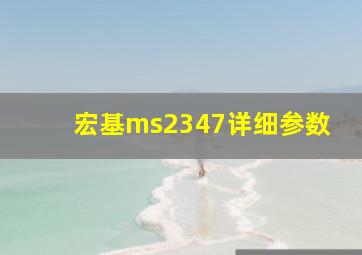 宏基ms2347详细参数