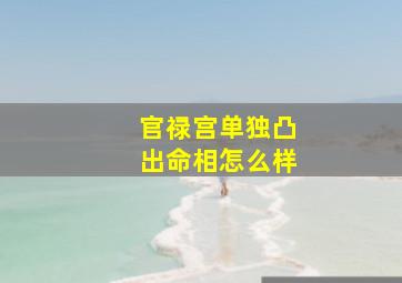 官禄宫单独凸出命相怎么样