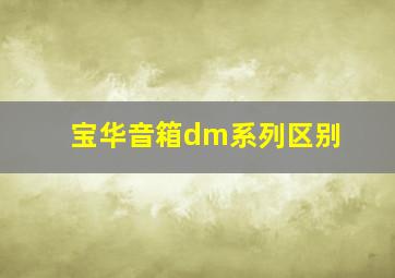 宝华音箱dm系列区别