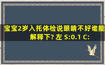 宝宝2岁,入托体检说眼睛不好,谁能解释下? 左 S:0.1 C:+0.8 右 S:0.0 C:...