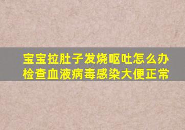 宝宝拉肚子发烧呕吐怎么办检查血液病毒感染大便正常