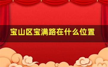 宝山区宝满路在什么位置