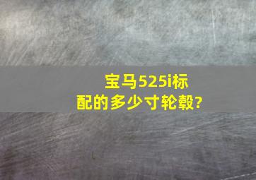 宝马525i标配的多少寸轮毂?