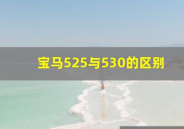 宝马525与530的区别