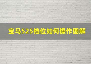 宝马525档位如何操作图解